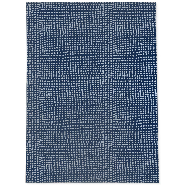 Ebern Designs Geometric Navy Indoor / Outdoor Area Rug Wayfair
